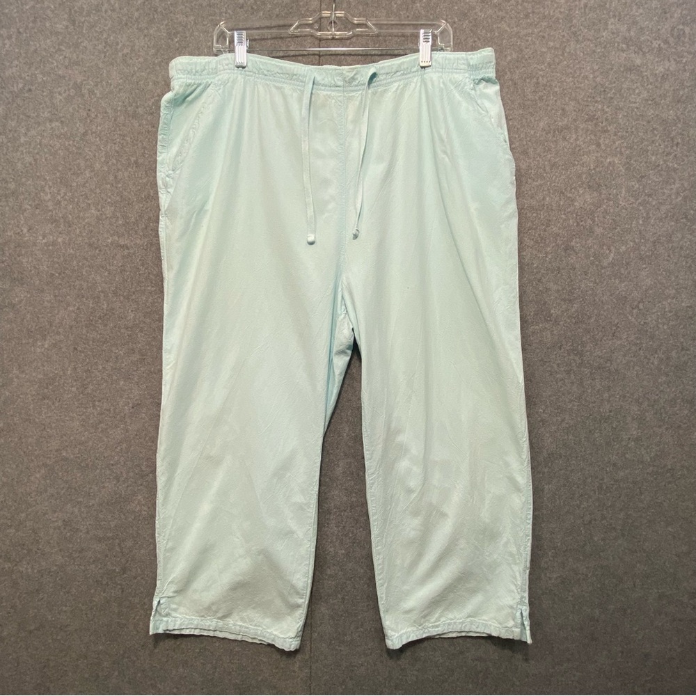 Classic Elements Cotton Pull-On Pants Size XL Sky Blue Straight Leg Comfort Fit